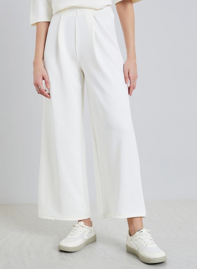 Styli Women Off White Wide Leg Joggers - Image 1